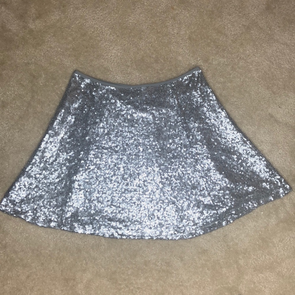 Gray and Silver Sequin Skirt!